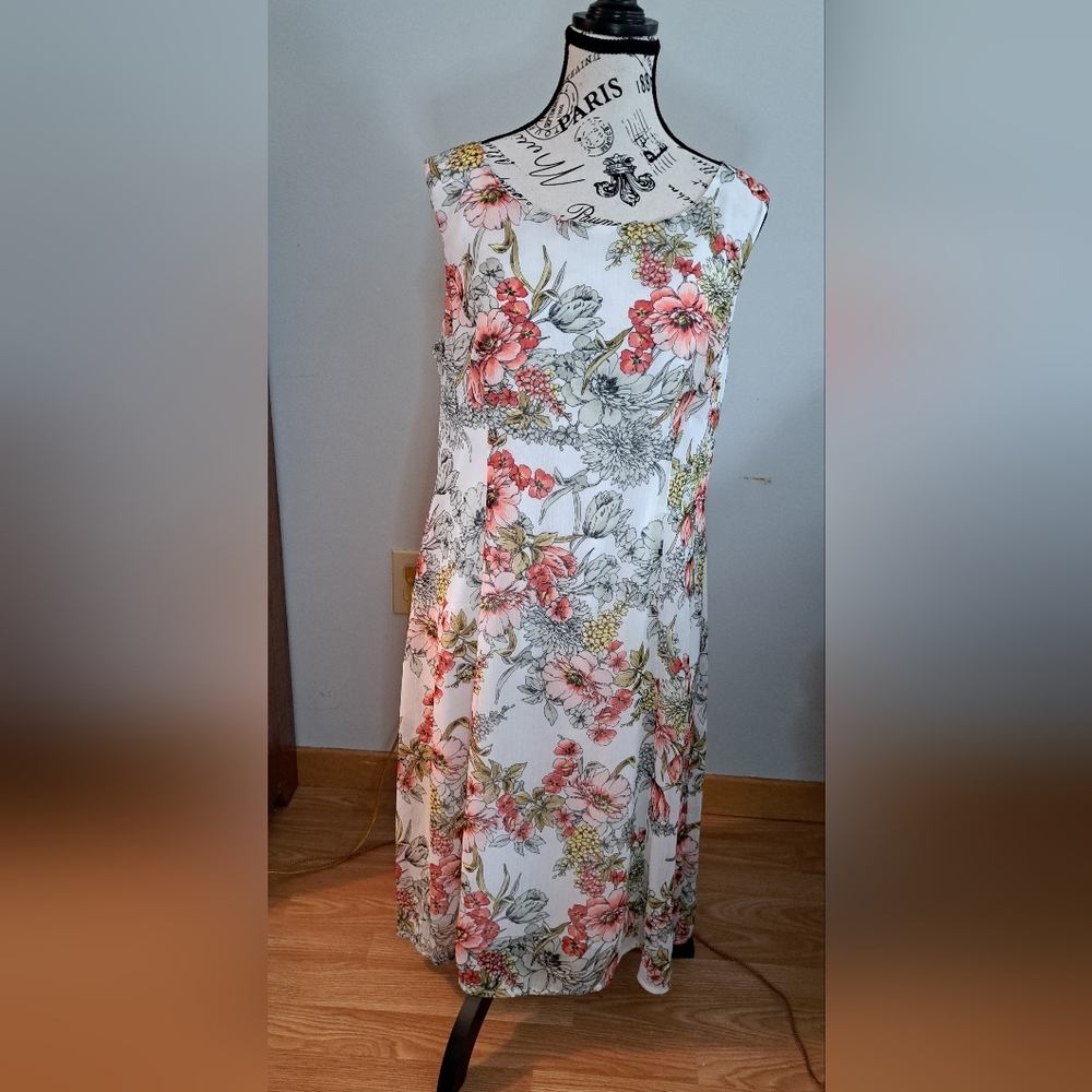 Laura Petite Floral Print Women's Dress Size 10